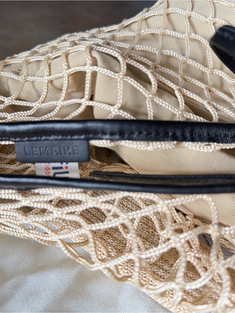 LEMAIRE CROISSANT FILT Bag with Black Trim and Bow - Picture 5 of 6